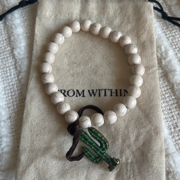 FROM WITHIN Cream Beaded Bracelets w/ Charms Bundle - Picture 5 of 5